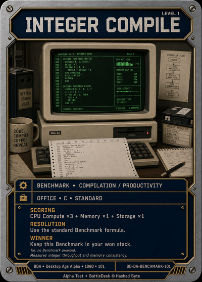 Integer Compile benchmark card